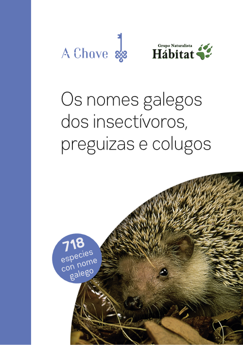 Portada Os nomes galegos dos insectívoros, preguizas e colugos